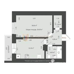 1-к квартира, сданный дом, 43м2, 15/20 этаж