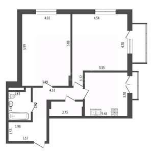 2-к квартира, вторичка, 80м2, 13/13 этаж