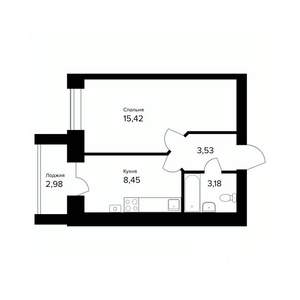 1-к квартира, вторичка, 32м2, 1/5 этаж