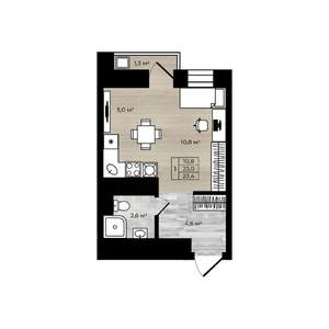Студия квартира, вторичка, 23м2, 9/12 этаж
