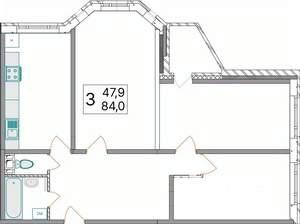 3-к квартира, вторичка, 84м2, 7/10 этаж