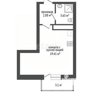Студия квартира, вторичка, 27м2, 5/5 этаж