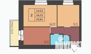 2-к квартира, вторичка, 46м2, 4/9 этаж