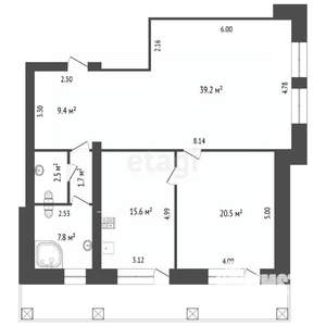 2-к квартира, вторичка, 97м2, 2/3 этаж