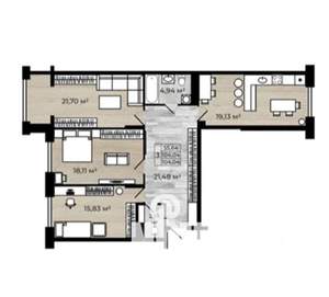 3-к квартира, строящийся дом, 101м2, 4/8 этаж
