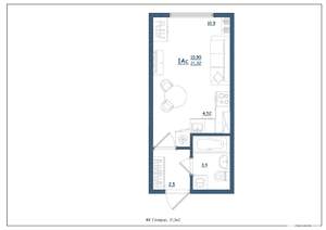 Студия квартира, вторичка, 21м2, 4/17 этаж