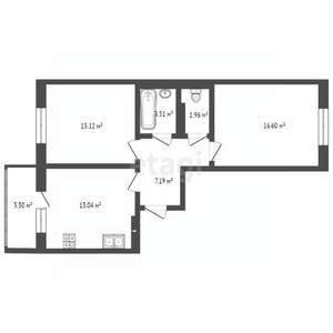 2-к квартира, вторичка, 56м2, 11/14 этаж
