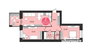 2-к квартира, вторичка, 65м2, 11/12 этаж