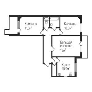 3-к квартира, вторичка, 67м2, 2/9 этаж