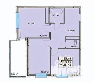 2-к квартира, вторичка, 68м2, 8/18 этаж