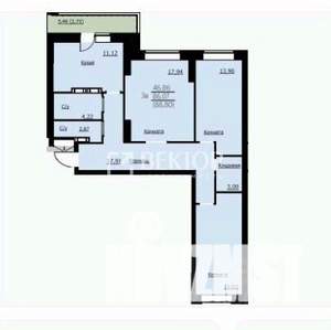 3-к квартира, вторичка, 89м2, 4/14 этаж