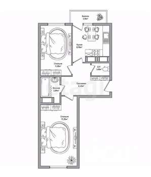 Студия квартира, строящийся дом, 30м2, 5/11 этаж