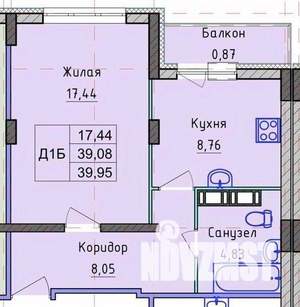1-к квартира, вторичка, 40м2, 6/10 этаж