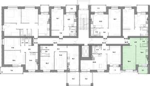 1-к квартира, строящийся дом, 43м2, 4/4 этаж