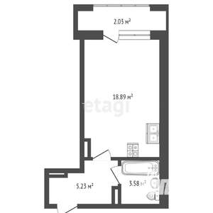 Студия квартира, вторичка, 30м2, 5/10 этаж