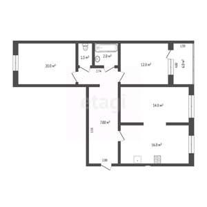 3-к квартира, вторичка, 83м2, 9/11 этаж