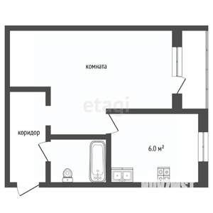 1-к квартира, вторичка, 30м2, 4/5 этаж