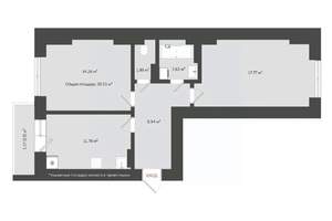 2-к квартира, сданный дом, 63м2, 6/20 этаж
