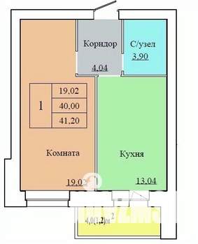 1-к квартира, вторичка, 41м2, 3/12 этаж