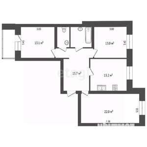 3-к квартира, вторичка, 87м2, 1/10 этаж