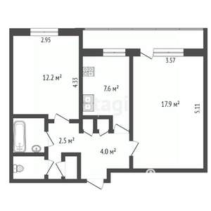 2-к квартира, вторичка, 49м2, 7/9 этаж