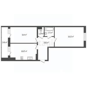 2-к квартира, вторичка, 43м2, 2/5 этаж