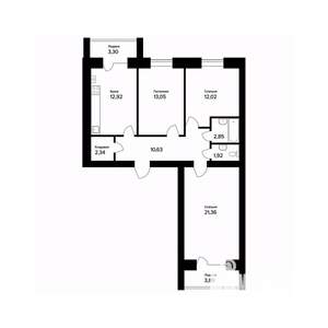 3-к квартира, вторичка, 81м2, 3/5 этаж