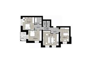 3-к квартира, строящийся дом, 92м2, 4/4 этаж