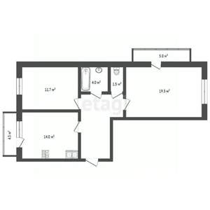 2-к квартира, вторичка, 60м2, 2/10 этаж