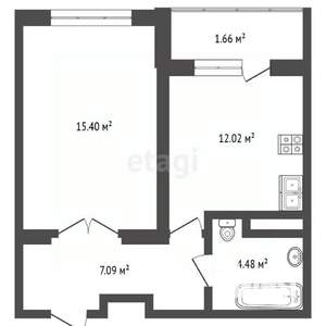 1-к квартира, вторичка, 41м2, 5/8 этаж