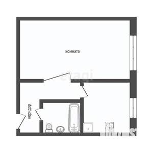 1-к квартира, вторичка, 32м2, 1/5 этаж