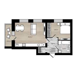 1-к квартира, вторичка, 54м2, 1/9 этаж