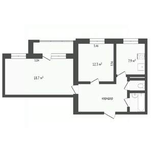 2-к квартира, вторичка, 50м2, 8/10 этаж