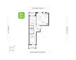3-к квартира, вторичка, 67м2, 11/18 этаж