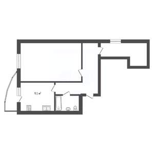 1-к квартира, вторичка, 51м2, 6/11 этаж
