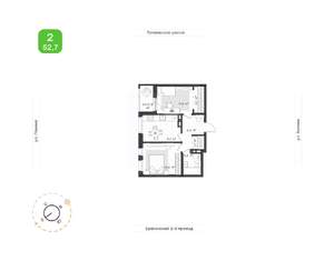 2-к квартира, вторичка, 53м2, 8/18 этаж