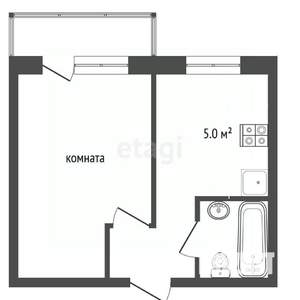 1-к квартира, вторичка, 30м2, 6/10 этаж