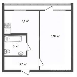 1-к квартира, вторичка, 31м2, 9/9 этаж