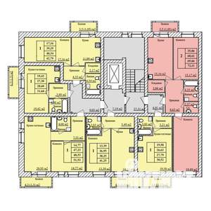2-к квартира, строящийся дом, 70м2, 6/8 этаж