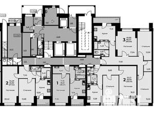 3-к квартира, строящийся дом, 89м2, 1/24 этаж