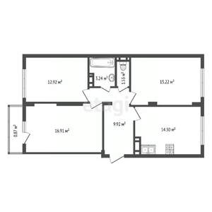 3-к квартира, вторичка, 75м2, 2/10 этаж