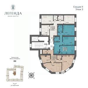 2-к квартира, вторичка, 64м2, 2/5 этаж