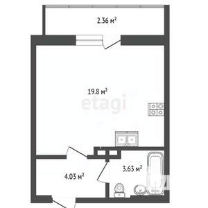 Студия квартира, вторичка, 30м2, 8/11 этаж