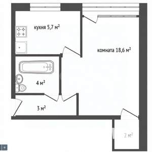 1-к квартира, вторичка, 31м2, 5/5 этаж