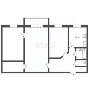 3-к квартира, вторичка, 56м2, 5/5 этаж