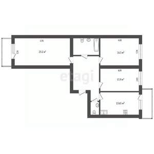 3-к квартира, вторичка, 91м2, 3/3 этаж