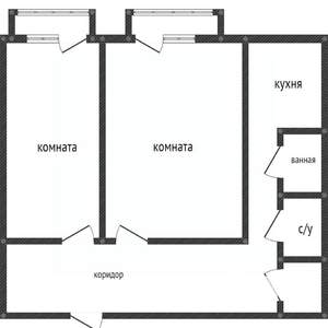 2-к квартира, вторичка, 56м2, 5/5 этаж