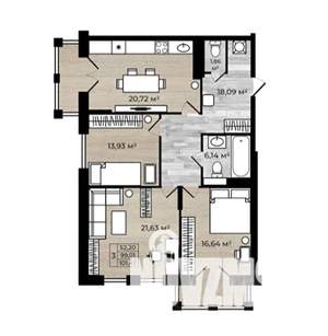 3-к квартира, строящийся дом, 101м2, 2/8 этаж