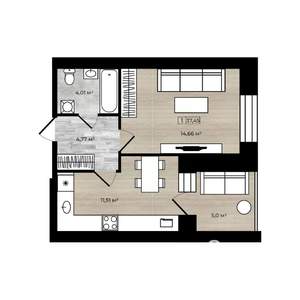 1-к квартира, вторичка, 37м2, 3/4 этаж