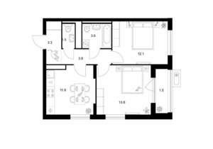 2-к квартира, вторичка, 51м2, 9/17 этаж